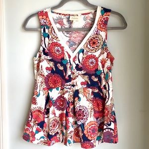 ANTHROPOLOGIE Floral Sleeveless Top
